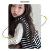 Autumn 2025 Girls' Fashionable Knitted Vest Polo Set - Trendy Three-piece Outfit