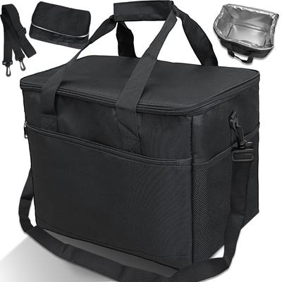 Cooling Soft Cooler 35L Large Capacity Insulated 600D Waterproof Lightweight for Outdoor Convenient Shopping Basket Black 12-Hour RetentionFoldable