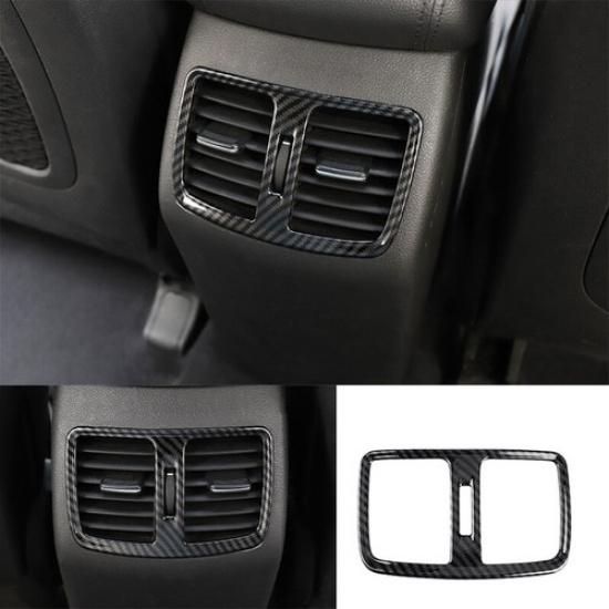 Steel Carbon Fiber Back Row Air Outlet Vent Trim 1X For Hyundai Tucson 2016-2018