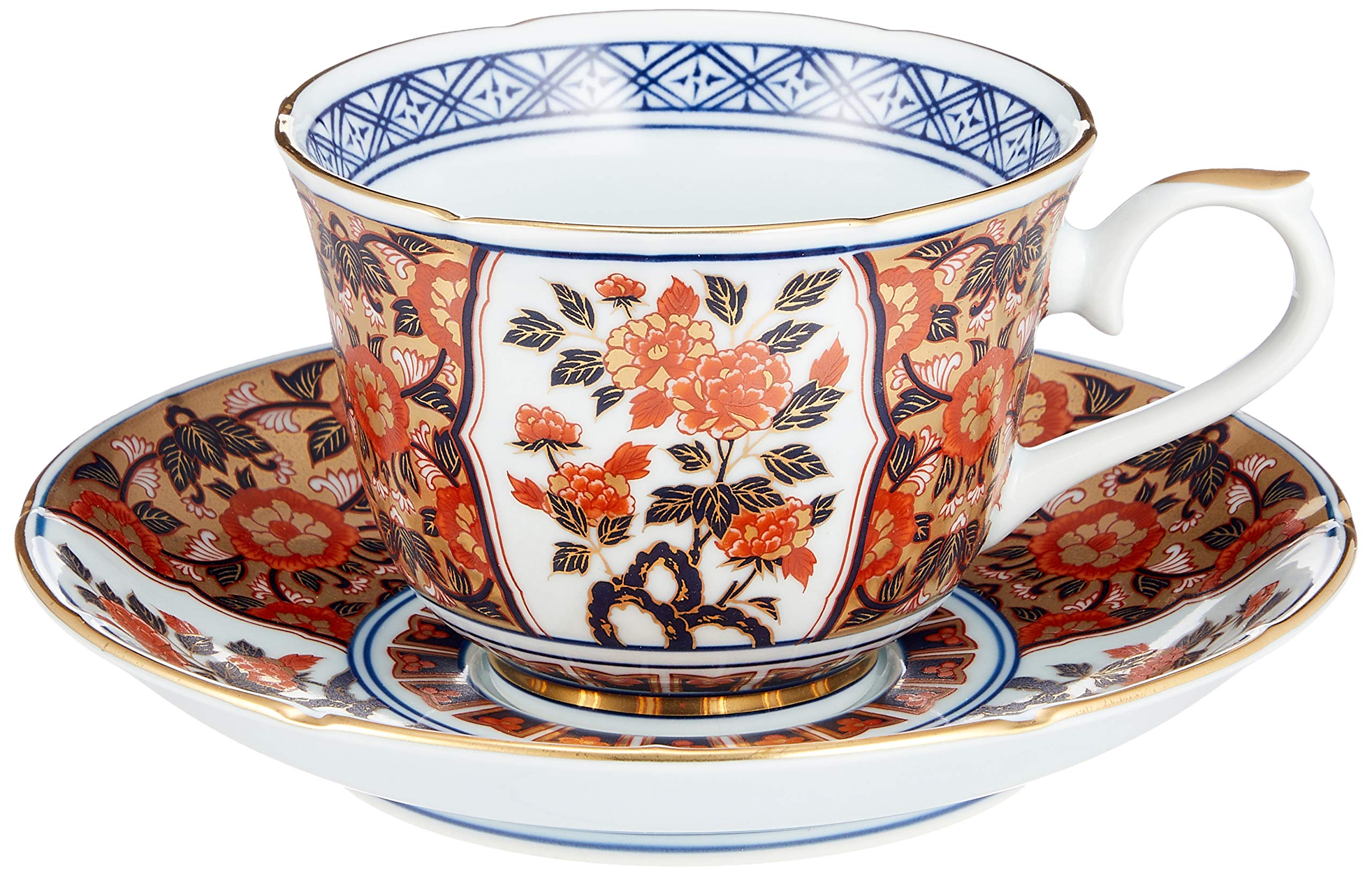 

Stylish Coffee Cup: Arita Ware, Gorgeous Old Imari Flower Coffee Cup and Saucer, Porcelain, Size (cm) 12x9x6.5, No. 274155