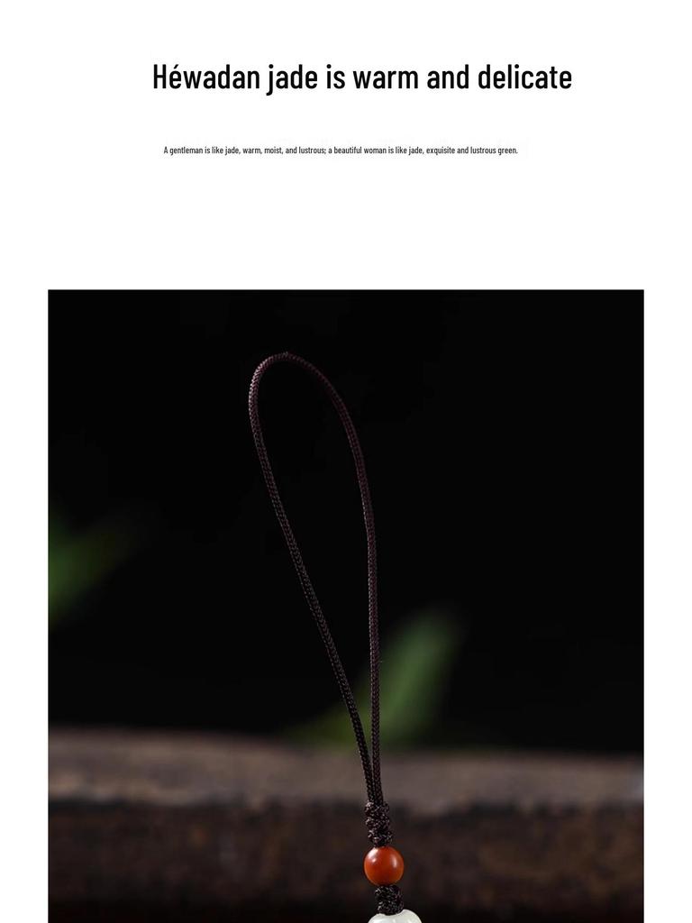 Lake Green Hetian Jade Cartoon Zodiac Pendant Keychain & Phone Charm