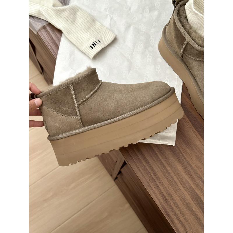Henan Sangpo snow boots sheepskin fur integrated women's autumn and winter new warm lazy snow shoes winter rain low top mini