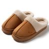Cotton Slippers Suede Slippers Winter New Outer Wear Big Hair Slippers Home Slippers