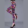 Women's Cartoon Print High Waist Slim Leggings – Plus Size, Trendy, Elastic, Perfect for Spring & Autumn.