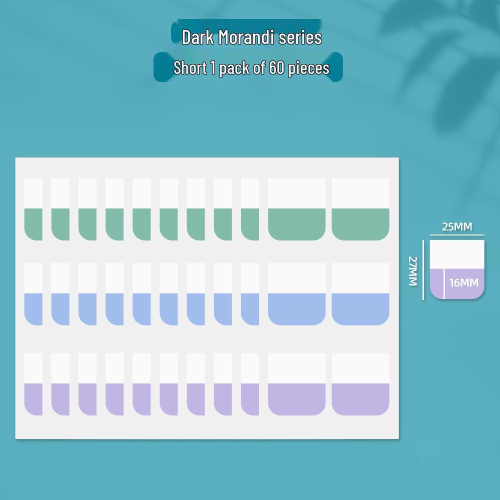 

Morandi Fluorescent Index Tabs & Transparent Sticky Notes Bookmarks Small 12*28mm