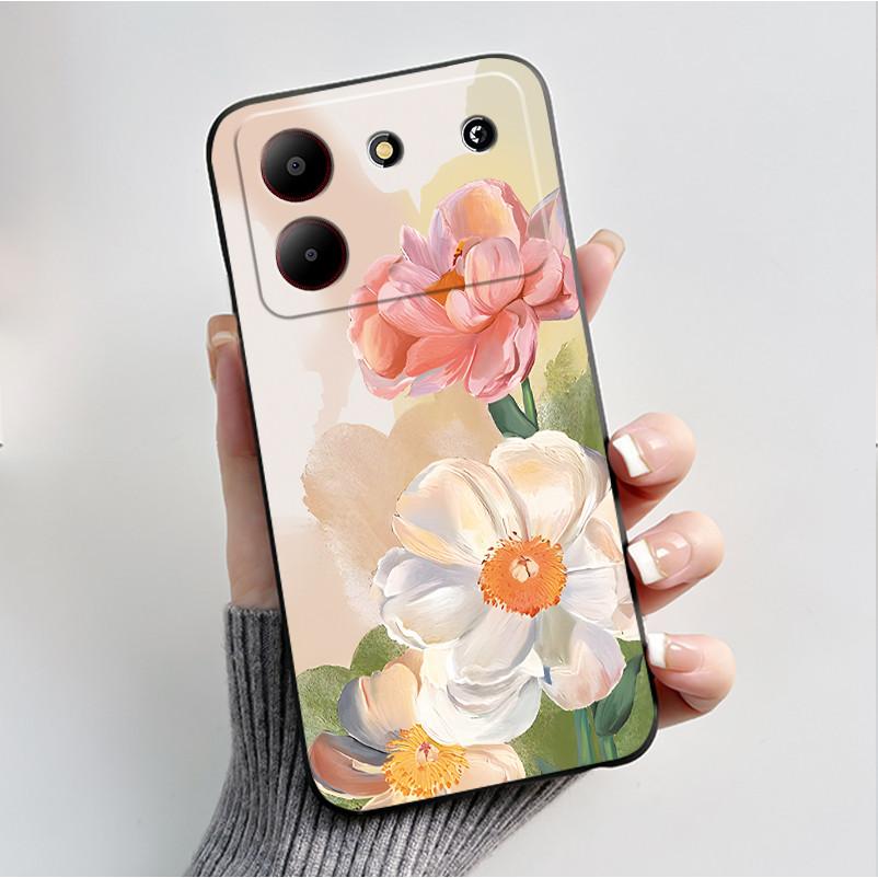 For ZTE Blade A54 Case Protective Soft Silicone Flower TPU Covers for ZTE BladeA54 4G Bumper For Blade A34 A 54 Phone Cases Bag