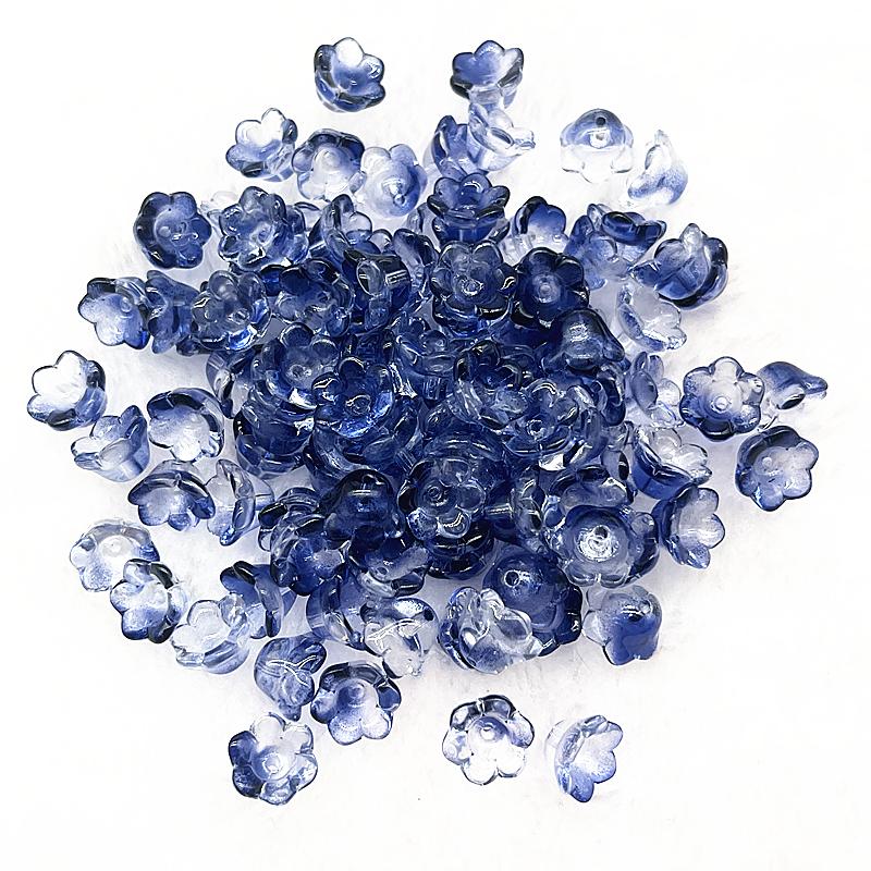 20pcs 7X12mm Colorful Bellflower Lampwork Beads Caps Glass Spacer Beads For Jewelry Making DIY Bracelets Hairpin Accessories