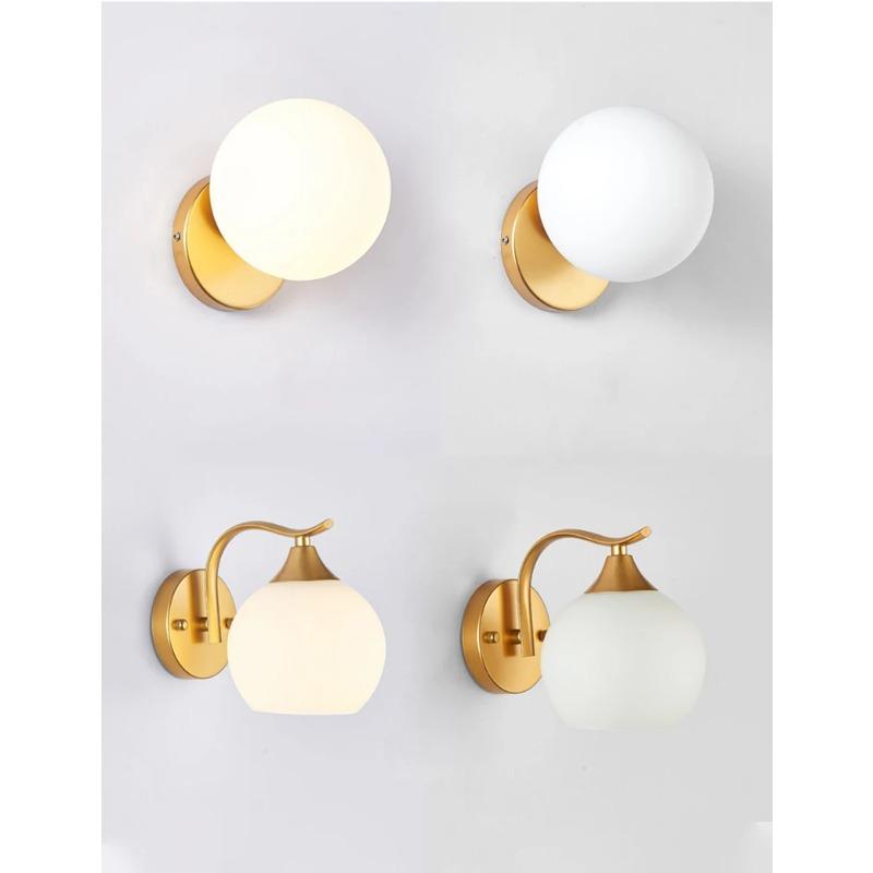 Decorative Led Wall Lamp Iron Night Reading Beside Lamp Home Stairs Vintage Loft Sconce Wall Lights Glass Ball Gold Black E27