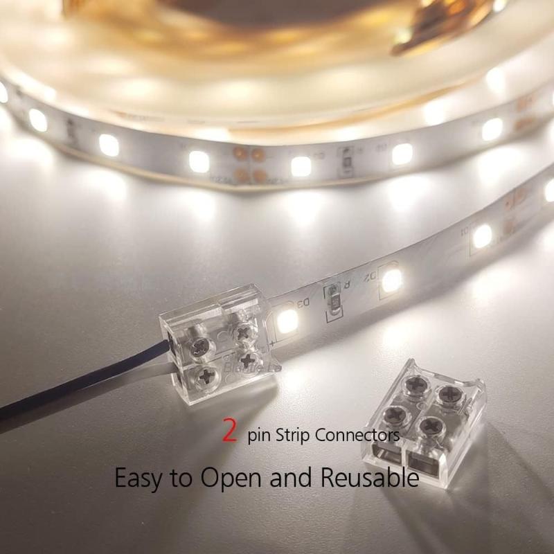 §10 Stück Lötfreier Selbstverdrahtender Lampenstreifen-Stecker 2P 8/10MM LED-Streifen-Stecker Schraubbefestigung Verbindungsklemme
