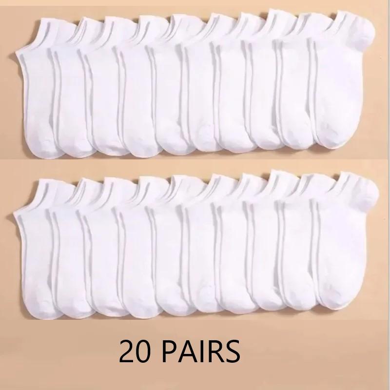 10/20 Par Unisex Casual Enfärgade Båtsockor Tunna Andningsbara Bekväma Lukthämmande Svettabsorberande Låga Herr Dam Ankelsockor
