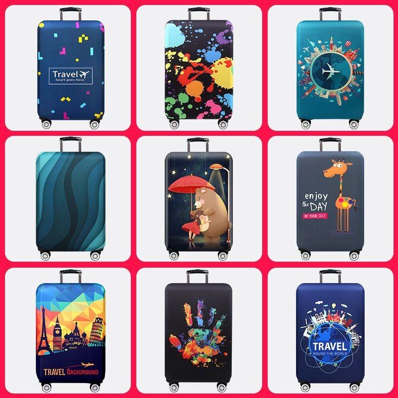 Luggage Case Thin Protective Cover Cartoon Pattern Trolley Travel Leather Box
