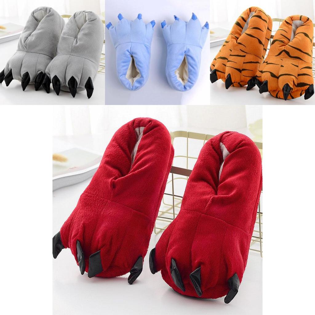 Cozy Dinosaur Cosplay Costume Slippers With Soft Plush Paw Shoes For Winter Warmth