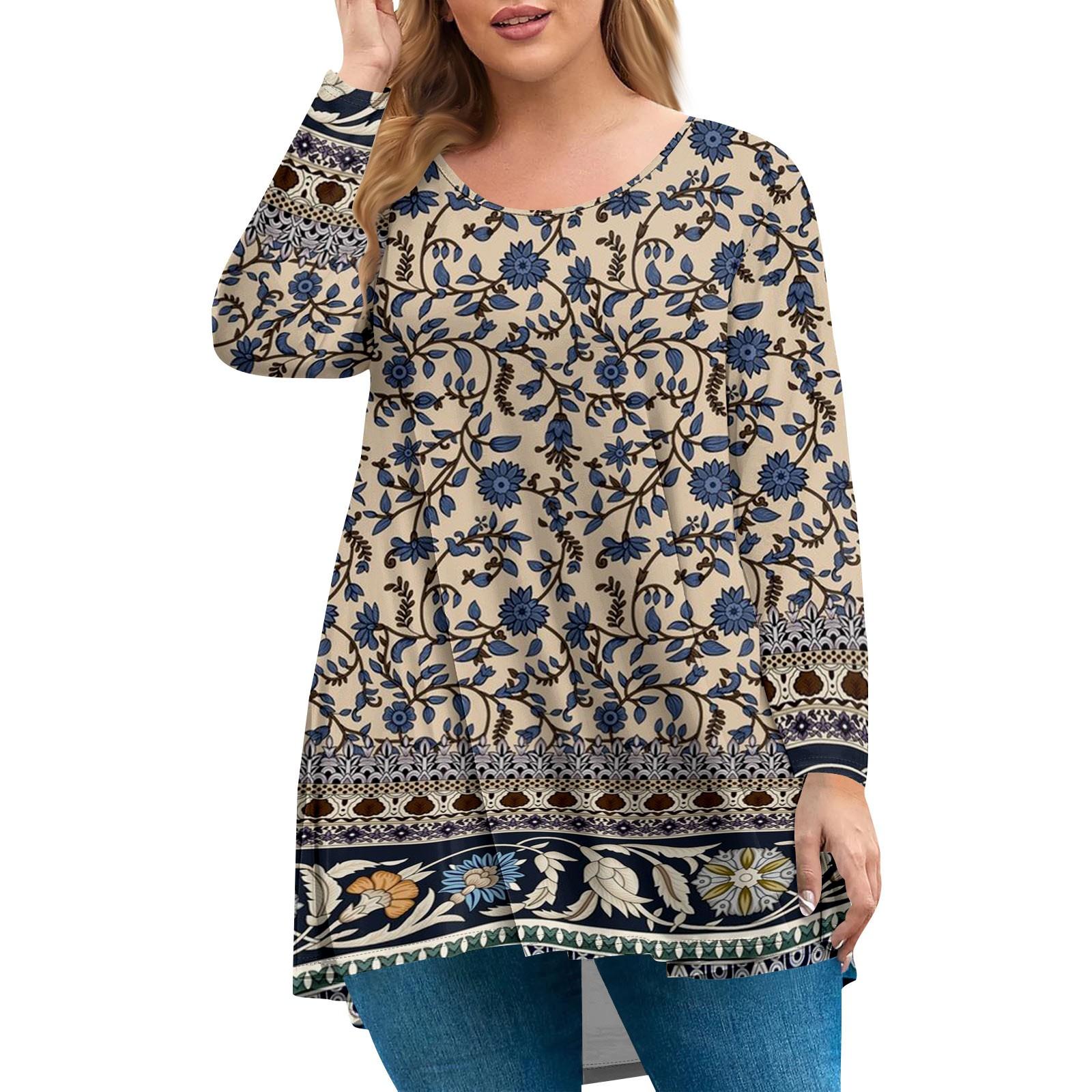 

Женский топ большого размера, рубашка с длинным рукавом и воротником «сад», модный повседневный топ с цветочным принтом XXXL хаки