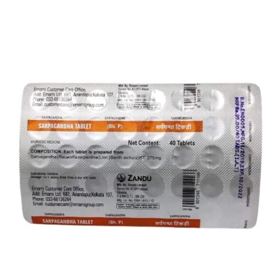 Zandu Sarpagandha Tabletten (40 Tabletten x 8)