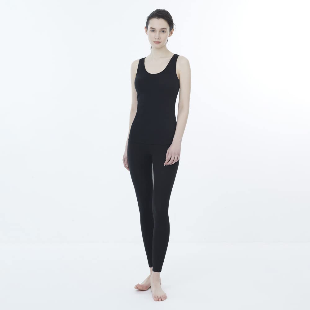Mizuno Breath Thermo Leggings with Belly and Size LL Heat-Generating Underwear, High-Waist Wrap, Moisture-Wicking Heat-Generating, Women's, C2JBA892,
