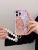 Artistic Oil Painting Flower Phone Case for iPhone 17 Pro Max/14, with 16E Bracelet and Blue Light Filter.