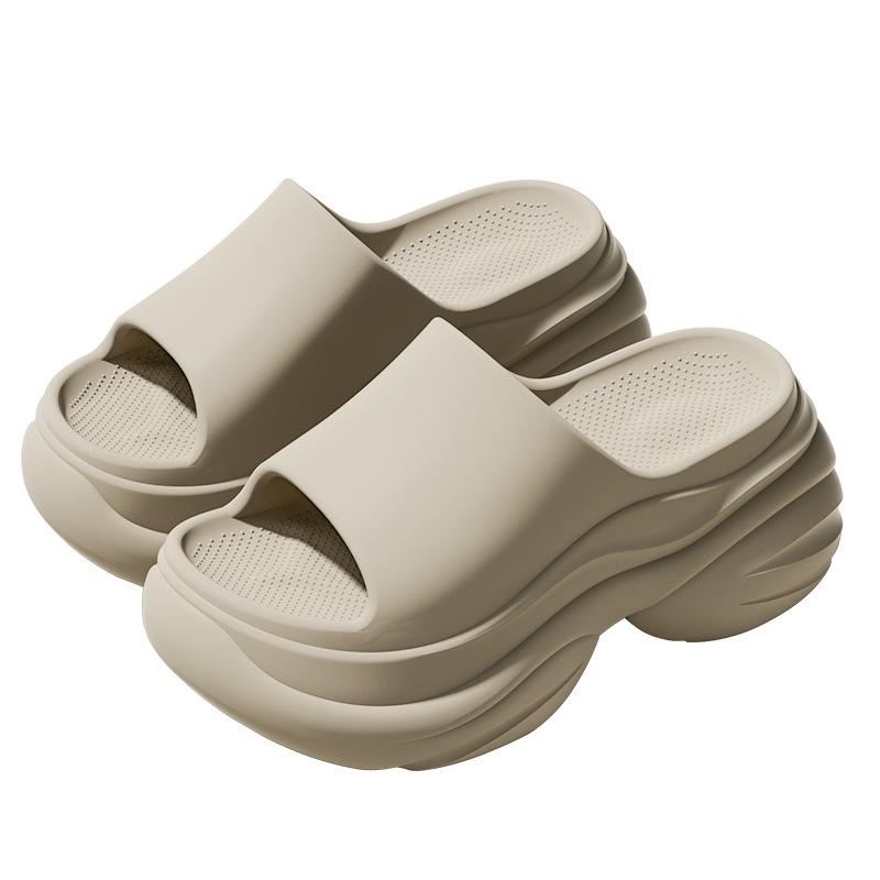 Women's 8cm Height-Boosting EVA Slippers, Thick-Sole for Indoor/Outdoor, Breathable Summer Bathroom Use