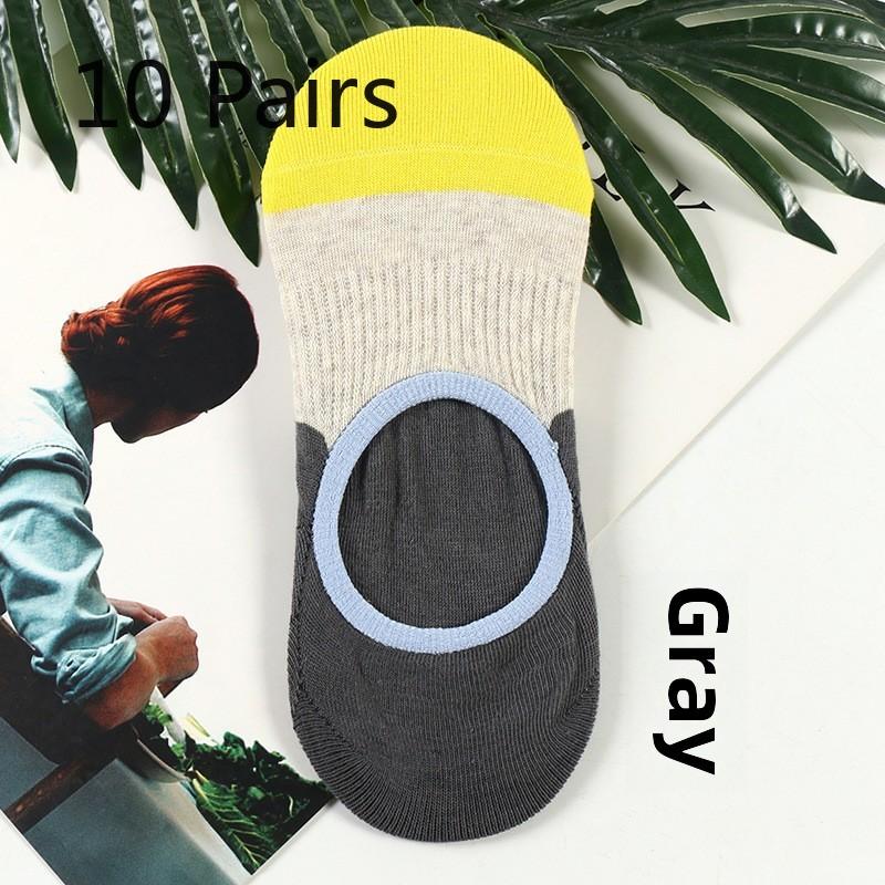 5 Pairs Casual Socks Autumn and Winter Thin Socks Jacquard Sweat Absorption Sports Cotton Socks Women's Casual Boat Socks