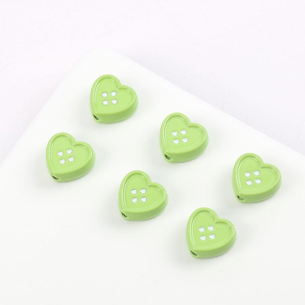 Cute Sweet Metal Love Button-Shaped Jewelry Accessories Wind Hair Accessories Mobile Phone Case Diy Necklace Material