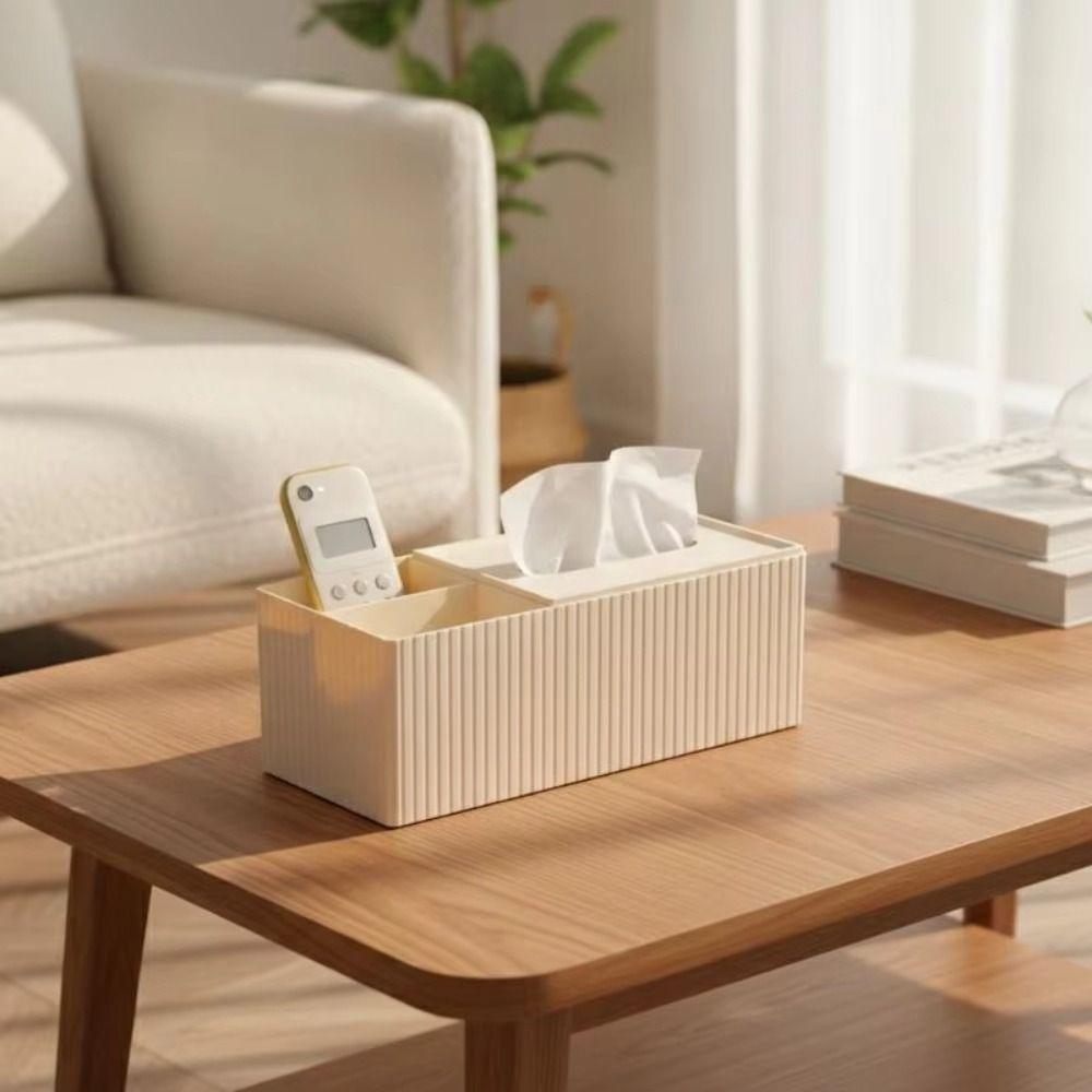 Striped Napkin Holder Removable Lid Tissue Dispenser Modern Desktop Organizer  Living Room