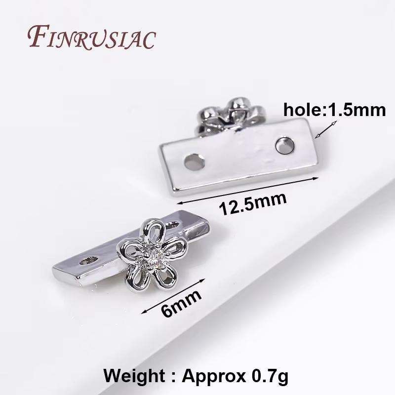 18K Gold Plated Brass with Zircon 2 Holes Beads Separators,Butterfly/Star Shape Spacer Bars,DIY Jewelry Making Supplies