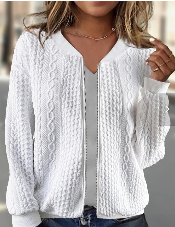 2023 Women's Jacquard Casual Long-Sleeve Short Jacket