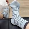 Sea Salt Cheese ~ Early Autumn Color-blocked Striped Pile-up Socks ~ So Cool! Color-blocking Double-slit Socks for Women