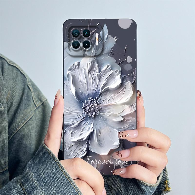 For OPPO Reno4 Lite Reno4 F Phone Case Reno 4 Lite 4F Cover Soft Silicone Cartoon Funda Lovely Panda Flower Printed Coque Casing
