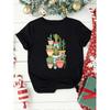 T-shirt Grafica con Lettera Pianta da Donna Casual Manica Corta Divertente Stampa Pianta da Casa Morbida Comoda Girocollo Top