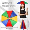 Headwear Umbrella Hat Elastic Headband Umbrella Waterproof Sunscreen Shade Umbrella Hat Adjustable for Camping Fishing Golf