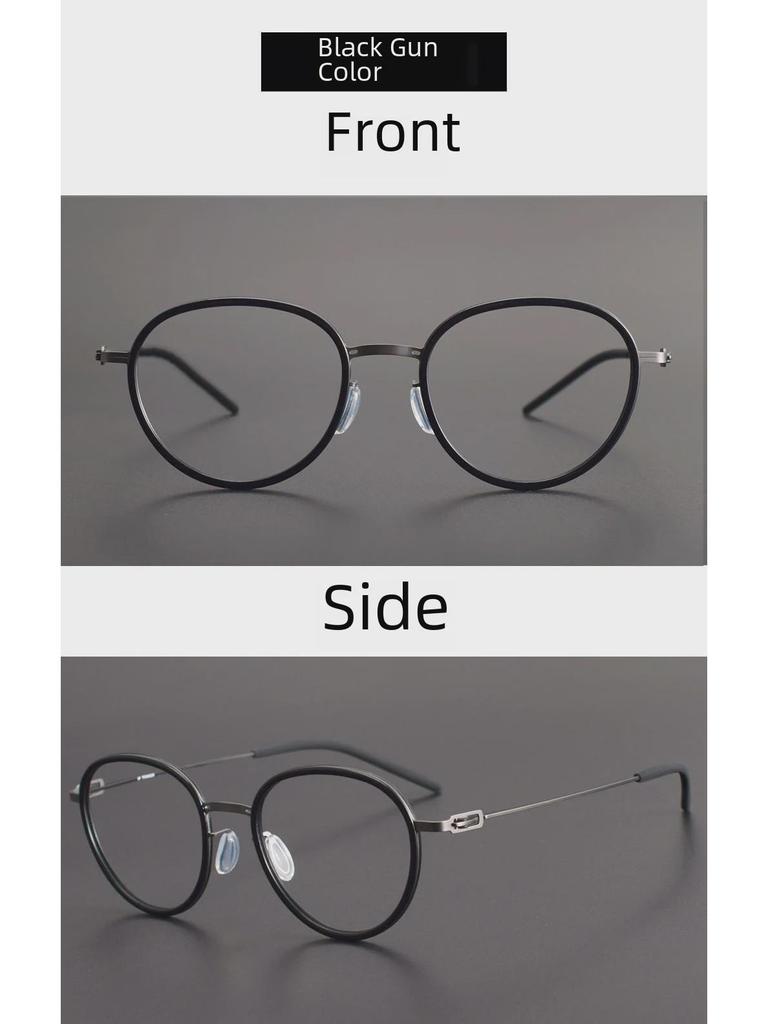 Unisex L1043 Ultra-Light Pure Titanium Glasses Frame - Minimalist Casual Style, Suitable for Prescription Lenses.