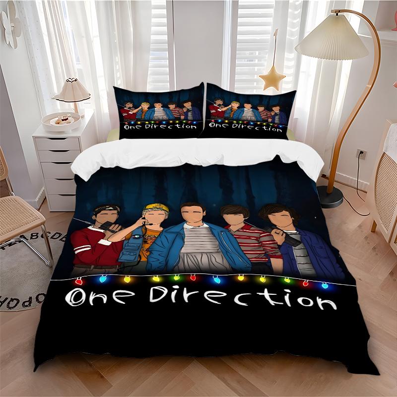 3Pcs One Direction Adventure Bedding Set Soft Fabric Duvet Cover Pillowcases Home Christmas Xmas Halloween Gift 1 Duvet Cover 2 Pillowcase G1234
