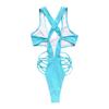 Women One Piece Swimsuit Sexy Cutout Monokini High Leg Swimwear Strappy Side Detail Beachwear for Summer Pool Party