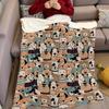 Puppy Pile Parade Flannel Blanket Warm Soft Halloween Christmas Couch Warm Cozy Decorative Decor Gift for All Season
