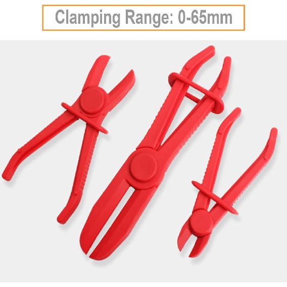Markeny 3 Pack Hose Clamp Pinch Pliers Line Clamps for Brake Hoses, Fuel Hoses, Clamping Fuel, Bake, Red