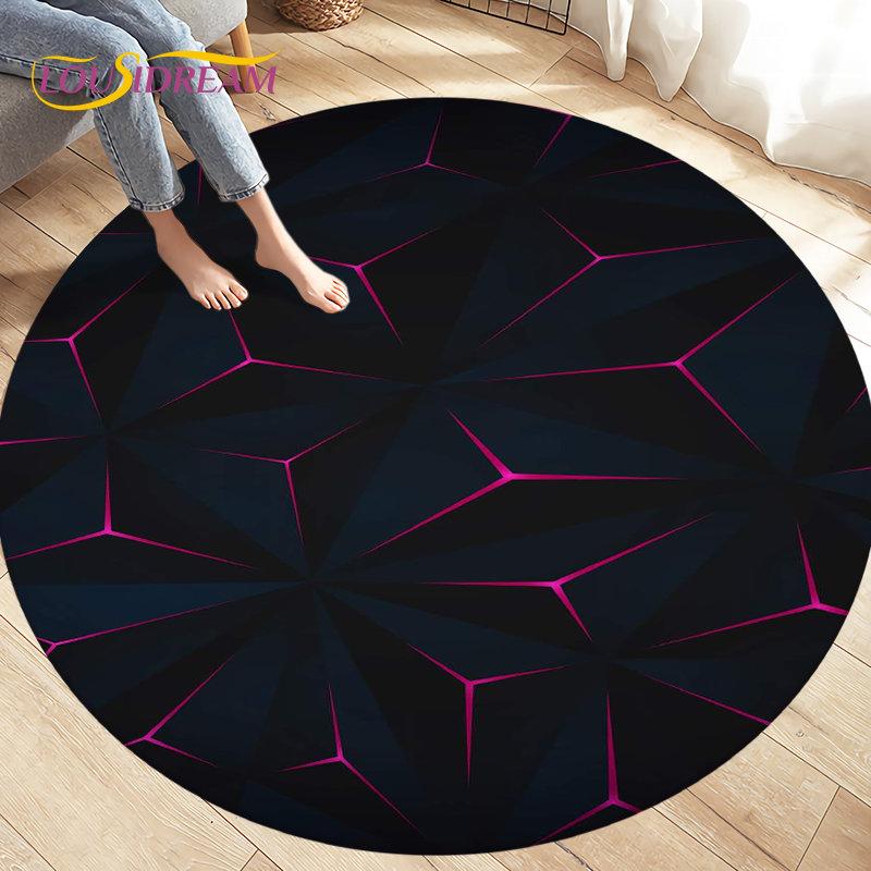 Tappeto per area illusione visiva geometrica astratta 3D Tappeto grande, rotondo per soggiorno, camera da letto, divano, decorazione, tappetino antiscivolo