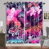 Animated Gamepad Switch Drapes designed for Boys Bedroom Space Graffiti Words Video Games Window Drapes Game Players Living Room Decoration