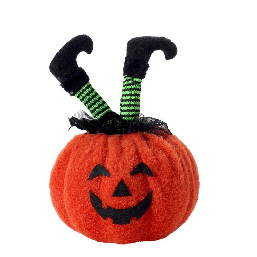 Soft Pumpkin Throw Pillow Funny Witches Boot Leg Pumpkin Doll Pumpkin Plush Toy Home Decoration