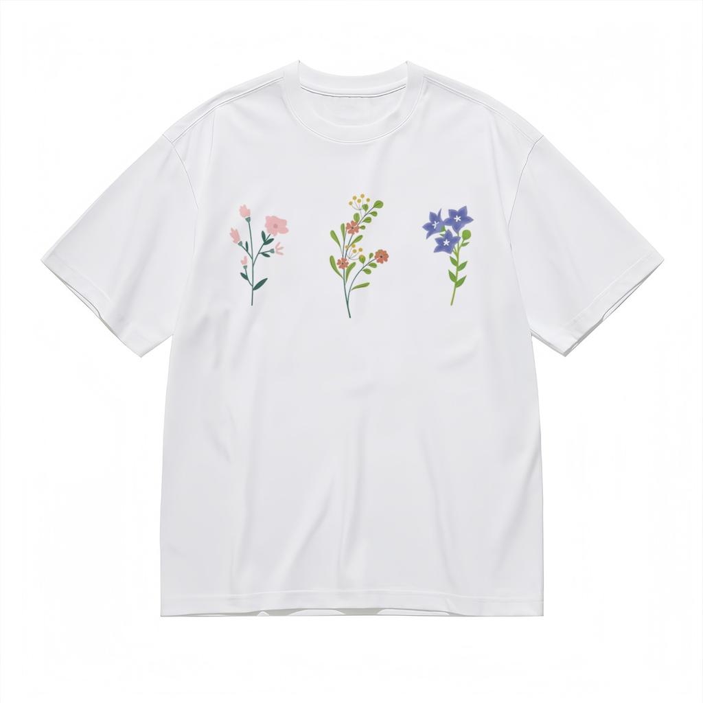 Women's Soft Breathable All Season Classic T-Shirt Mens Womens Tees Top Colorful Floral Combo Tee USA