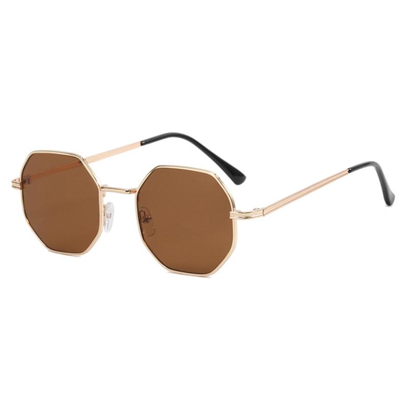 Vintage Polygon Sunglasses Women Men Luxury Metal Small Frame Sun Glasses Fashion Outdoor Driving Vacation Shades