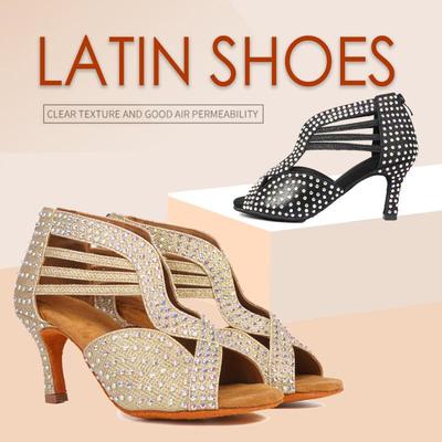 7.5CM Heel Professional Women Ballroom Dancing Shoes Indoor Latin Dance Shoes Salsa