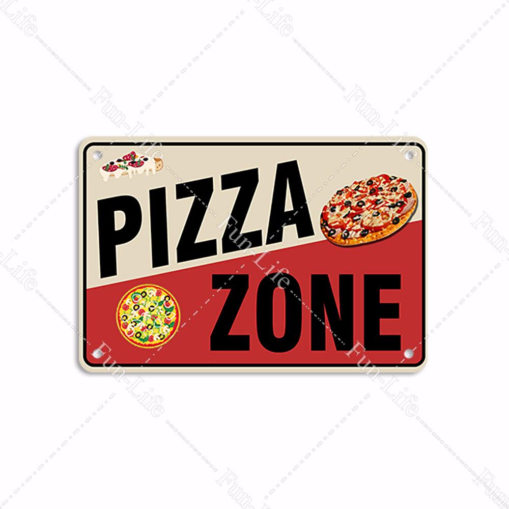 Pizza Dessert Metal Poster Food Tin Sign Plaque Metal Restaurant Vintage Wall Decor for Bar Club Metal Signs 20x30cm