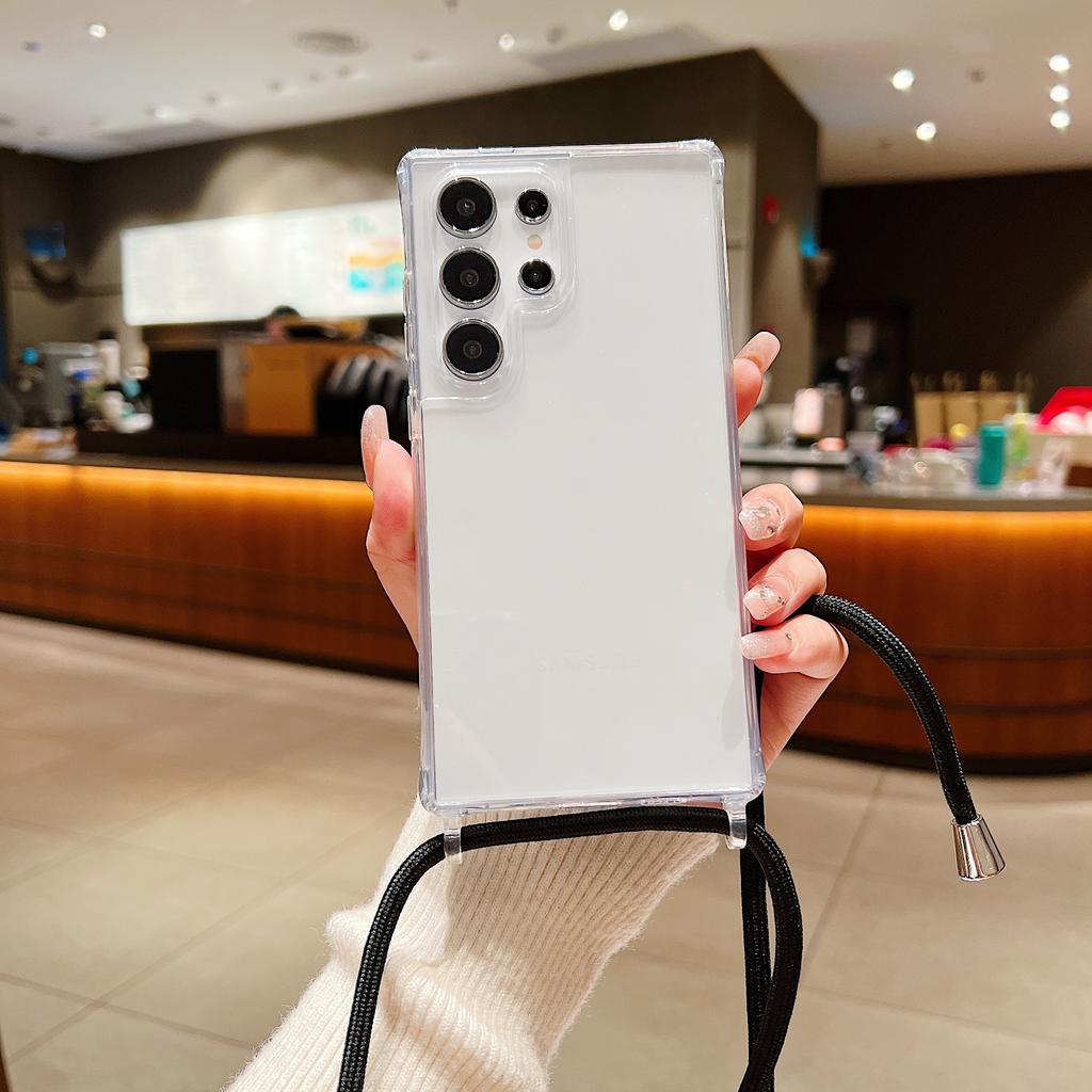 Husă Lanyard Colier Crossbody Transparentă Pentru Samsung S25 S24 S23 S22 Plus Ultra FE A55 A35 A25 A15 A54 A34 Husă Rezistentă la Șocuri
