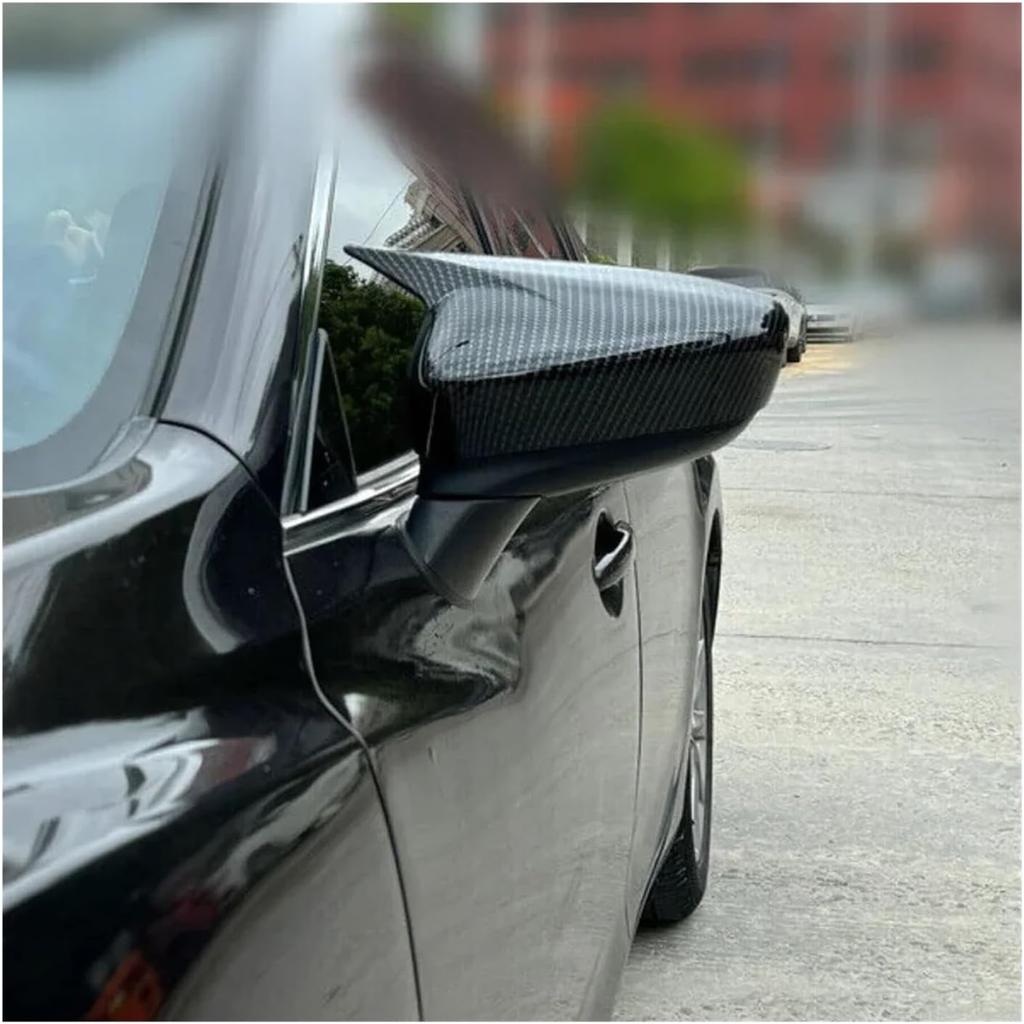 Car Sticker Rearview Side Mirror Cover Wing Cap Exterior Door Rear View Case Trim Carbon Fiber Look Compatible With Mazda 6 Atenza 2014-2017(Gloss