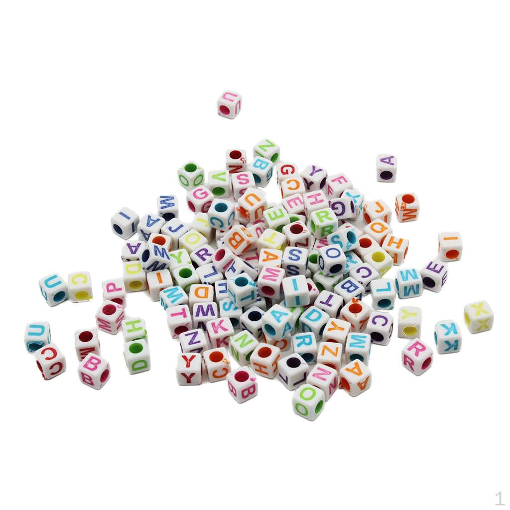 50g/Pack Cubic Alphabet Letter A-Z Loose Beads DIY Necklace Bracelet Finding