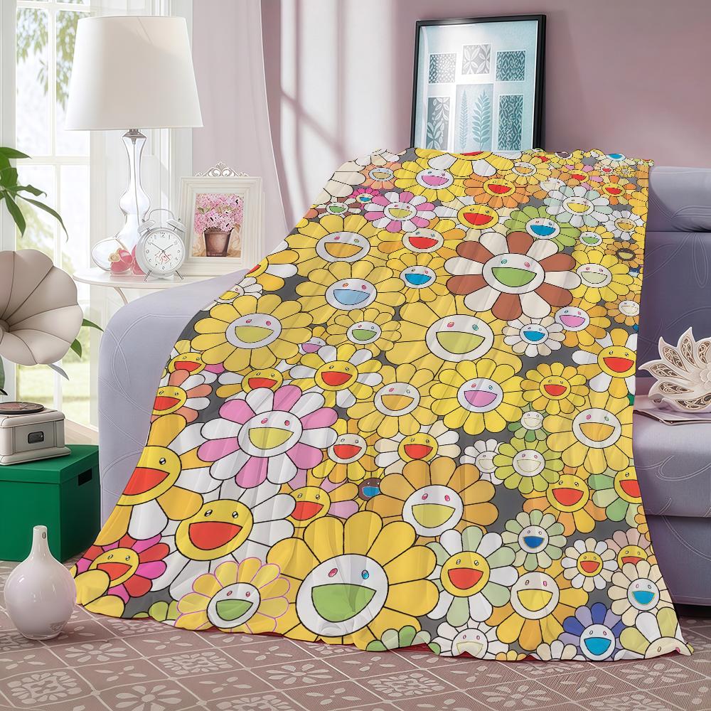 Modedruck M Murakami T Takashi Decke Für Sofa Büro Bett Flugzeug Reise Schlafen Lesen Entspannen Camping Weich Und Warm
