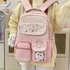 Cute cartoon print contrasting colors large capacity junior high school high school backpack exquisite burden reduction student schoolbag female