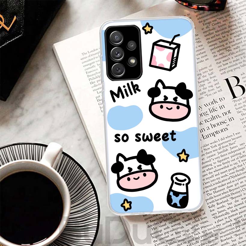 Dairy Cattle Cow Speckle Cute Cover For Samsung Galaxy A51 A50 A71 A70 Phone Case A21S A31 A41 A10 A20E A30 A40 A01 A11 A6 A7 A8