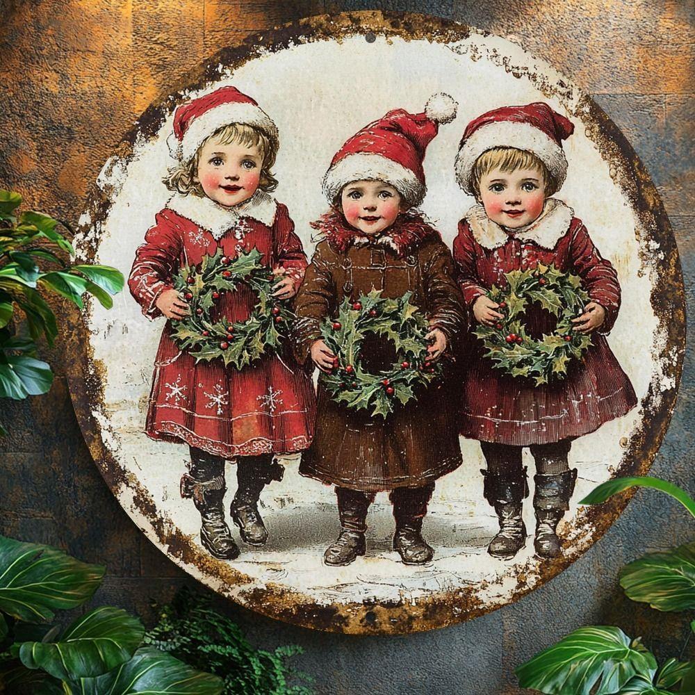 Vintage Metal Sign Blue Deer Merry Christmas Retro Tin Plate Wall Decor Home Holiday Gift 20 Cm