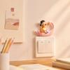 Decorative Wall Switch Decal 3D Resin Stickers, Fairy Tale Girl on Swan Decor, Sticker Peel & Stick Light for Kids Bedroom Nursery Home Decor
